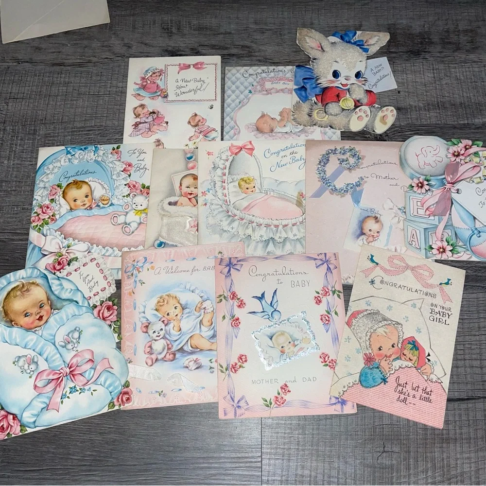 Vintage Greeting Cards Baby 40's & 50's Hallmark etc